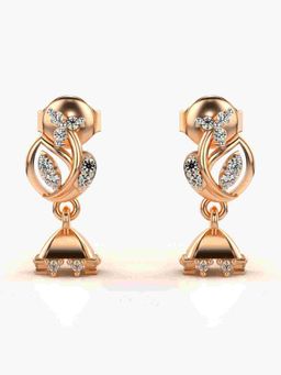 Valanova - Sterling Silver Plated with Rose Gold and Certified Lab Grown Diamond 0.17 Cts Earrings