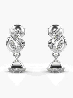 Valanova - Sterling Silver Plated with White Gold and Certified Lab Grown Diamond 0.17 Cts Earrings