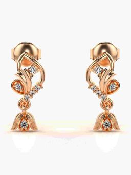 Valanova - Sterling Silver Plated with Rose Gold and Certified Lab Grown Diamond 0.13 Cts Earrings