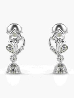 Valanova - Sterling Silver Plated with White Gold and Certified Lab Grown Diamond 0.13 Cts Earrings