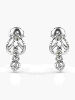 Valanova - Sterling Silver Plated with White Gold and Certified Lab Grown Diamond 0.07 Cts Earrings