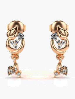 Valanova - Sterling Silver Plated with Rose Gold and Certified Lab Grown Diamond 0.10 Cts Earrings