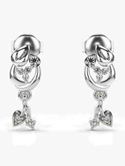 Valanova - Sterling Silver Plated with White Gold and Certified Lab Grown Diamond 0.10 Cts Earrings
