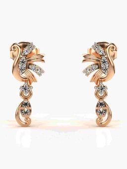 Valanova - Sterling Silver Plated with Rose Gold and Certified Lab Grown Diamond 0.20 Cts Earrings