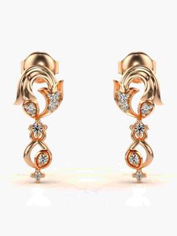 Valanova - Sterling Silver Plated with Rose Gold and Certified Lab Grown Diamond 0.15 Cts Earrings