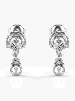 Valanova - Sterling Silver Plated with White Gold and Certified Lab Grown Diamond 0.16 Cts Earrings