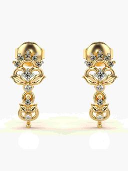 Valanova - Sterling Silver Plated with Yellow Gold and Certified Lab Grown Diamond 0.15 Cts Earrings
