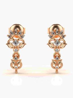 Valanova - Sterling Silver Plated with Rose Gold and Certified Lab Grown Diamond 0.15 Cts Earrings