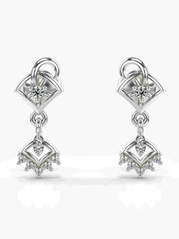 Valanova - Sterling Silver Plated with White Gold and Certified Lab Grown Diamond 0.14 Cts Earrings