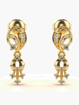 Valanova - Sterling Silver Plated with Yellow Gold and Certified Lab Grown Diamond 0.13 Cts Earrings