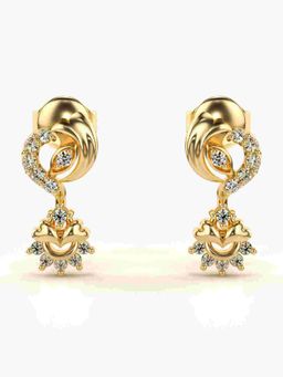 Valanova - Sterling Silver Plated with Yellow Gold and Certified Lab Grown Diamond 0.27 Cts Earrings