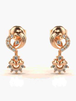 Valanova - Sterling Silver Plated with Rose Gold and Certified Lab Grown Diamond 0.27 Cts Earrings