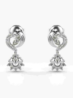 Valanova - Sterling Silver Plated with White Gold and Certified Lab Grown Diamond 0.27 Cts Earrings