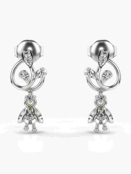 Valanova - Sterling Silver Plated with White Gold and Certified Lab Grown Diamond 0.14 Cts Earrings