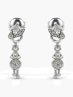 Valanova - Sterling Silver Plated with White Gold and Certified Lab Grown Diamond 0.13 Cts Earrings
