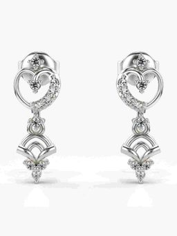 Valanova - Sterling Silver Plated with White Gold and Certified Lab Grown Diamond 0.19 Cts Earrings