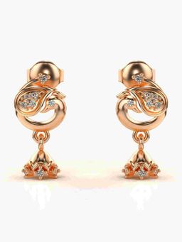 Valanova - Sterling Silver Plated with Rose Gold and Certified Lab Grown Diamond 0.12 Cts Earrings