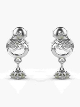 Valanova - Sterling Silver Plated with White Gold and Certified Lab Grown Diamond 0.12 Cts Earrings