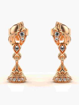 Valanova - Sterling Silver Plated with Rose Gold and Certified Lab Grown Diamond 0.14 Cts Earrings