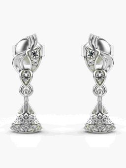 Valanova - Sterling Silver Plated with White Gold and Certified Lab Grown Diamond 0.14 Cts Earrings