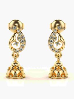 Valanova - Sterling Silver Plated with Yellow Gold and Certified Lab Grown Diamond 0.18 Cts Earrings