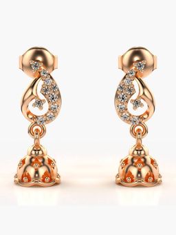 Valanova - Sterling Silver Plated with Rose Gold and Certified Lab Grown Diamond 0.18 Cts Earrings