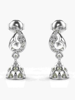 Valanova - Sterling Silver Plated with White Gold and Certified Lab Grown Diamond 0.18 Cts Earrings