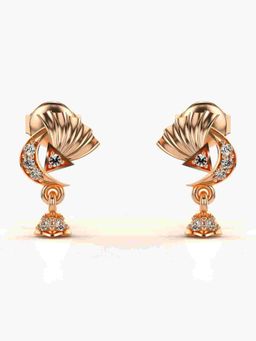 Valanova - Sterling Silver Plated with Rose Gold and Certified Lab Grown Diamond 0.11 Cts Earrings