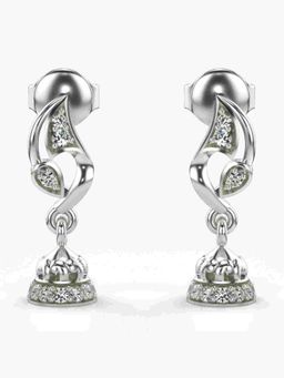 Valanova - Sterling Silver Plated with White Gold and Certified Lab Grown Diamond 0.12 Cts Earrings