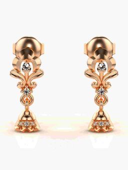 Valanova - Sterling Silver Plated with Rose Gold and Certified Lab Grown Diamond 0.07 Cts Earrings
