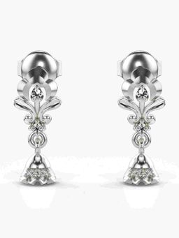 Valanova - Sterling Silver Plated with White Gold and Certified Lab Grown Diamond 0.07 Cts Earrings