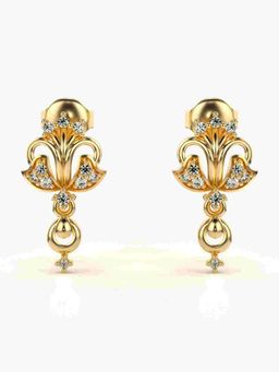Valanova - Sterling Silver Plated with Yellow Gold and Certified Lab Grown Diamond 0.18 Cts Earrings