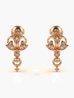 Valanova - Sterling Silver Plated with Rose Gold and Certified Lab Grown Diamond 0.18 Cts Earrings