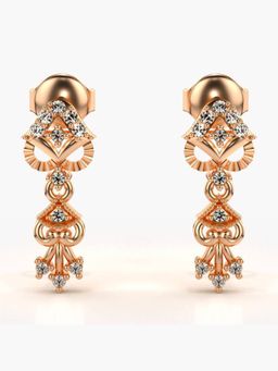 Valanova - Sterling Silver Plated with Rose Gold and Certified Lab Grown Diamond 0.18 Cts Earrings