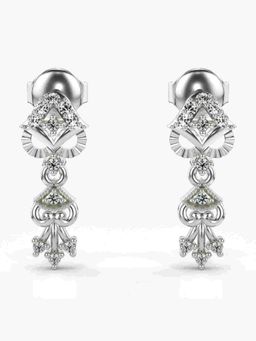 Valanova - Sterling Silver Plated with White Gold and Certified Lab Grown Diamond 0.18 Cts Earrings