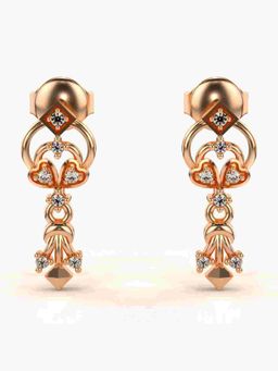 Valanova - Sterling Silver Plated with Rose Gold and Certified Lab Grown Diamond 0.10 Cts Earrings