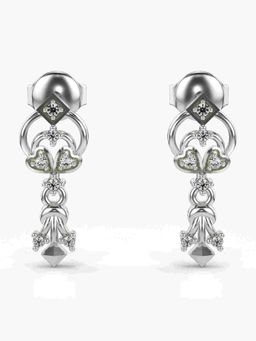 Valanova - Sterling Silver Plated with White Gold and Certified Lab Grown Diamond 0.10 Cts Earrings