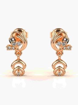 Valanova - Sterling Silver Plated with Rose Gold and Certified Lab Grown Diamond 0.13 Cts Earrings