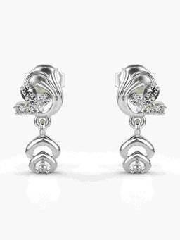 Valanova - Sterling Silver Plated with White Gold and Certified Lab Grown Diamond 0.13 Cts Earrings