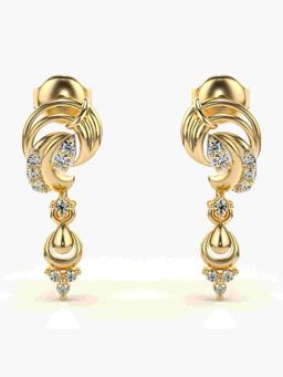 Valanova - Sterling Silver Plated with Yellow Gold and Certified Lab Grown Diamond 0.18 Cts Earrings