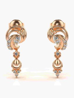Valanova - Sterling Silver Plated with Rose Gold and Certified Lab Grown Diamond 0.18 Cts Earrings