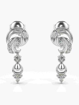 Valanova - Sterling Silver Plated with White Gold and Certified Lab Grown Diamond 0.18 Cts Earrings