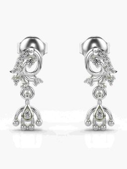 Valanova - Sterling Silver Plated with White Gold and Certified Lab Grown Diamond 0.13 Cts Earrings