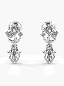 Valanova - Sterling Silver Plated with White Gold and Certified Lab Grown Diamond 0.11 Cts Earrings