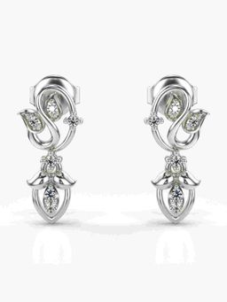 Valanova - Sterling Silver Plated with White Gold and Certified Lab Grown Diamond 0.21 Cts Earrings