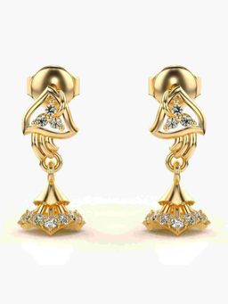 Valanova - Sterling Silver Plated with Yellow Gold and Certified Lab Grown Diamond 0.22 Cts Earrings