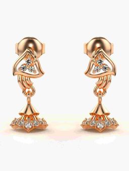 Valanova - Sterling Silver Plated with Rose Gold and Certified Lab Grown Diamond 0.22 Cts Earrings