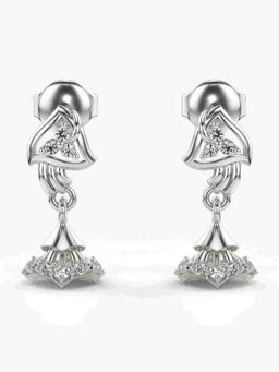Valanova - Sterling Silver Plated with White Gold and Certified Lab Grown Diamond 0.22 Cts Earrings