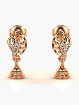 Valanova - Sterling Silver Plated with Rose Gold and Certified Lab Grown Diamond 0.15 Cts Earrings