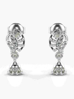 Valanova - Sterling Silver Plated with White Gold and Certified Lab Grown Diamond 0.15 Cts Earrings